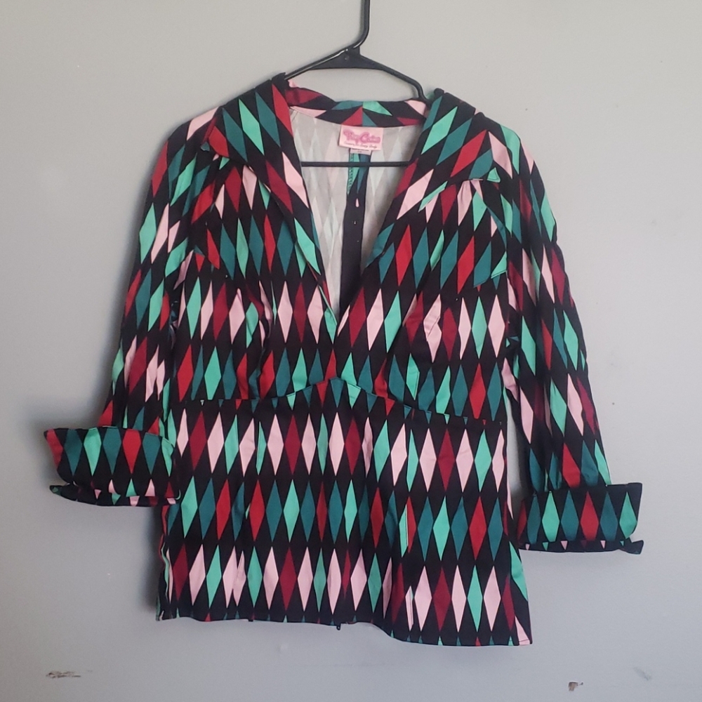 Pinup couture harlequin top
